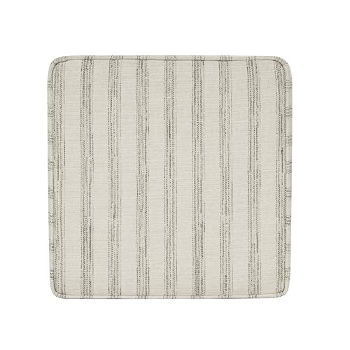 HomePop 18" Classic Square Storage Ottoman - Gray & Cream Stripe - color: Gray and Cream Stripe