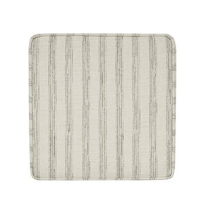 HomePop 18" Classic Square Storage Ottoman - Gray & Cream Stripe - color: Gray and Cream Stripe