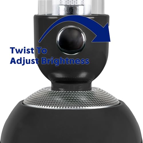 Rechargeable 3-in-1 Camping Lantern with Bluetooth Speaker, Essential Oil Diffuser, Dimmable with Tactile Knob, 1800K/2200K/2700K Tone Options, Classic Lantern Style with Sleek Black - color: Speaker Lamp, Black, size: Single