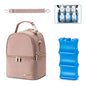 Breastmilk Cooler Bag with Ice Pack Fits 6 Baby Bottles up to 9 Ounce, Breast Milk Pump Cooler Bag with Shoulder Strap for Nursing Mom Daycare, Work, Travel- Pink - color: Pink