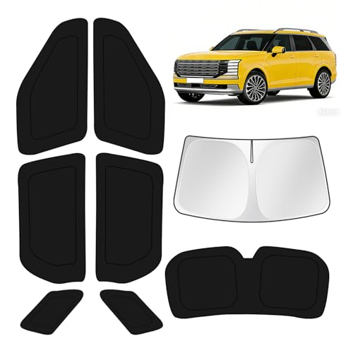 KUST Car Window Shades for Hyundai Palisade LX3 2026 Windshield Sun Shade Side Window Cover UV Block Privacy Protection Accessories for Camping Blackout Rear Back Full Set 8PCS - size: FOR | Hyundai Palisade LX3 2026 (8pcs)