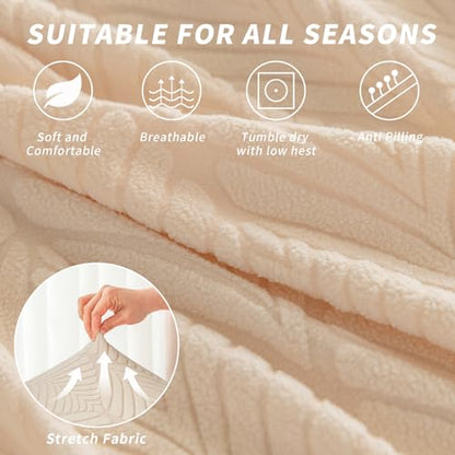 RV Dinette Cushion Covers, 2PCS Leaf RV Couch Cover, Camper Cushion Covers, Camper-rv Sofa Cover for Couch, Bench Seat & Dinette Booth Cushions(Beige White,[39.4" to 49.2"]×[19.7" to 25.6"]) - color: Leaf/Beige White/2pcs