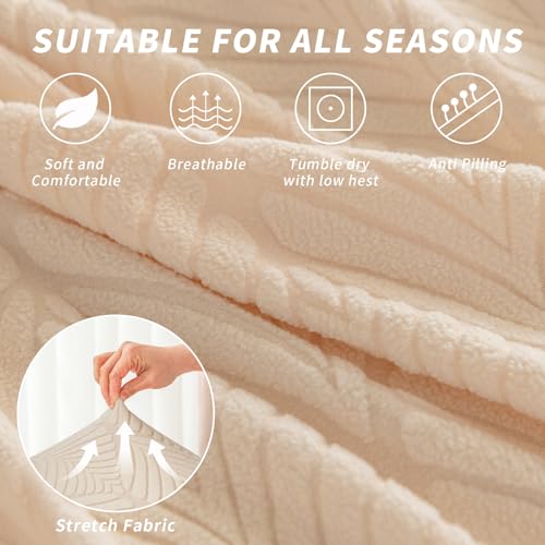 RV Dinette Cushion Covers, 4PCS Leaf RV Couch Cover, Camper Cushion Covers, Camper-rv Sofa Cover for Couch, Bench Seat & Dinette Booth Cushions(Beige White,[39.4" to 49.2"]×[19.7" to 25.6"]) - color: Leaf/Beige White/4pcs