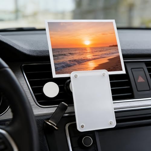 Car Picture Holder for Air Vent Clip, Clear Acrylic Personal Picture Frame Clip, Universal Fit for All Cars, for Family, Couple, Pets & Travel Photos, Fits Wallet-Size Photos (2.36 x 3.54 in)