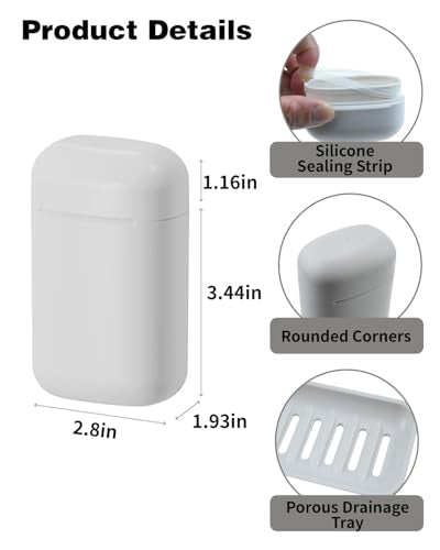 2PCS Leakproof Travel Soap Case with Draining Layer, Portable Soap Container Bar Soap Holder for Traveling Camping Gym Bathroom Shower(Gray)