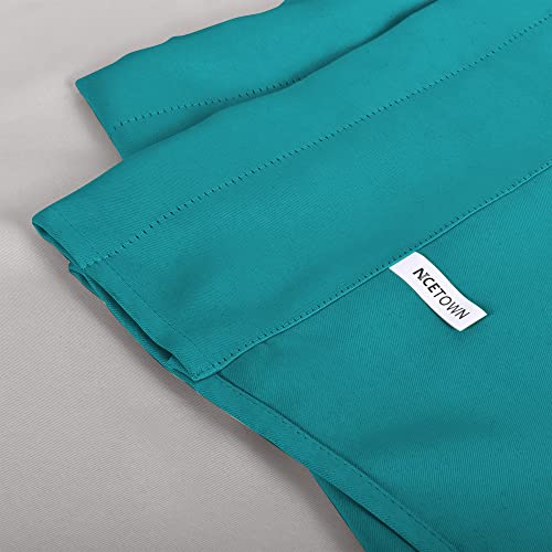 NICETOWN Blackout Valances Scalloped Tier Drape - 42 inches by 18 inches Energy Efficient Rod Pocket Valance Window Treatment Tier Curtain for Camper RV/Bedroom, Peacock Teal, 1 Piece - color: Peacock Teal, size: 42"W x 18"L (Pack of 2)