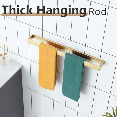 KOKOSIRI Towel Bar Brushed Gold Bath Towel Holder 24 Inch Kitchen Towel Hanger Rack Stainless Steel Bathroom Hardware Wall Mounted, 1 Pack B4008BG-L24 - color: Brushed Gold, size: 24-Inch