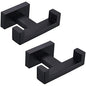 Angle Simple Bathroom Towel Hooks, SUS304 Stainless Steel Shower Double Robe Coat Hooks for Wall, Matte Black, 2 Pack - color: Matte Black, size: 2 Pack