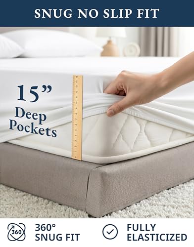 LANE LINEN 100% Organic Cotton Twin Sheets Set, 3Pc Twin Bed Sheets, Soft & Comfy Breathable Cotton Percale Sheets for Twin Size Bed, Dorm Room Essentials Low Pill Fade Resistant White Sheets | Twin Sheet Set, GOTS Certified Organic Cotton Percale - For D