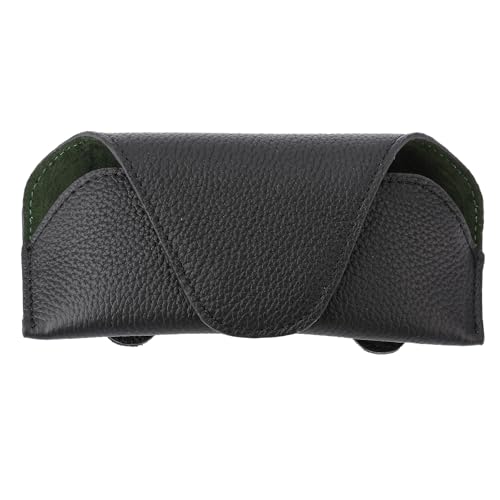 Magnetic Sunglass Holder for Car Visor Clip, Leather Car Glasses Holder, Visor Accessories Eyeglasses Holder Glasses Storage Case (01-Black) - color: 01-black