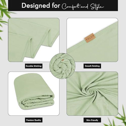K E L O R Luxury Cooling Travel Blanket - Stretchy, Lightweight Soft & Breathable Shawl Wraps for Women - color: Meadow Green, size: Single-Sided