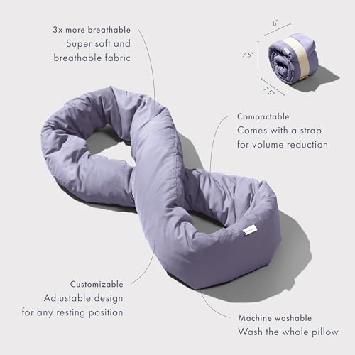 Huzi Infinity Pillow - Home Travel Soft Neck Scarf Support Sleep (Purple) - color: Purple