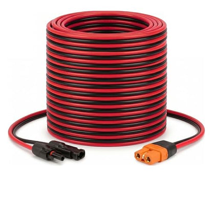 MOOKEERF Solar to XT60i Cable 10AWG 35FT Solar Panel to XT60i Adapter Connector XT60i-F Extension Cable for Portable Power Station Generator - size: 35FT