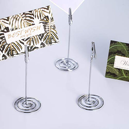 Artliving 12pcs Place Card Holder Memo Holder Clip Photo Holder Table Number Holder Sliver - color: Silver