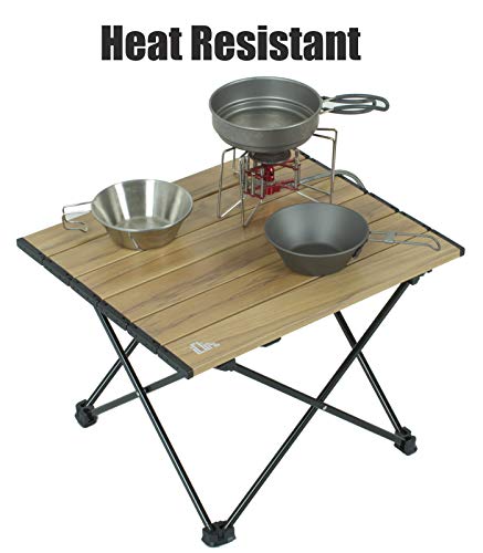 iClimb Ultralight Compact Camping Folding Table with Carry Bag (Green - L) - color: Green, size: Large