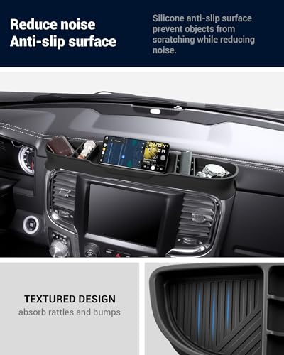 Dashboard Storage Organizer Compatible with Dodge RAM 1500/2500/3500 2013-2018 Only 5" and 8.4" Screen Dash Storage Tray Replacement for Ram 1500 Accessories (Not for 12"/14.4") - size: 2013-2018