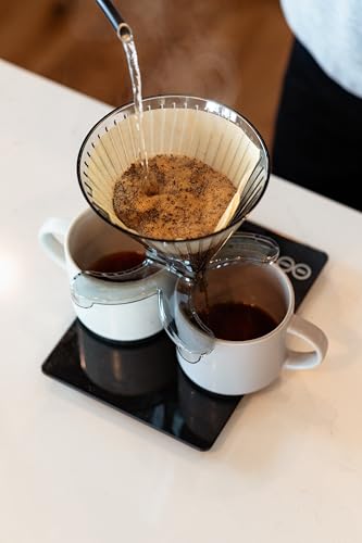 DIVVI Dual Cup Pour Over Coffee Dripper – Brew One or Two Cups at Once, No Carafe Needed, 25 Pack Coffee Cone Filters #4, 100% BPA-Free Tritan, Portable & Dishwasher Safe Pour Over Coffee Maker