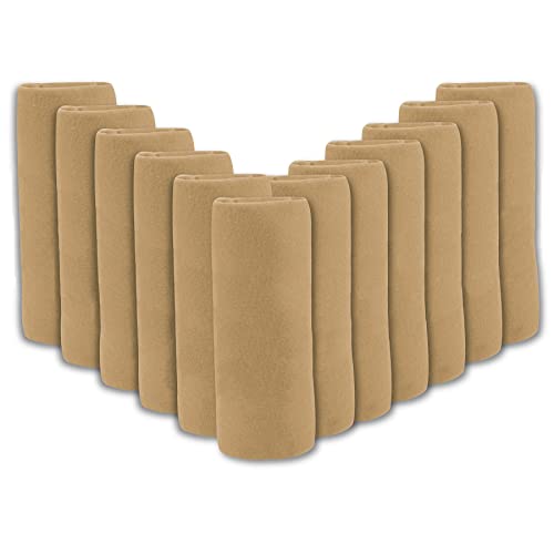 (24 Pack) Bulk Fleece 50x60 Throw Blankets for Wedding Favors, Homeless Women, Men, Homes, Bed, Sofa, Couch, Office, Pet Blankets, Travel | Soft Warm Lightweight Throw Blankets in Bulk (Khaki) - color: Khaki