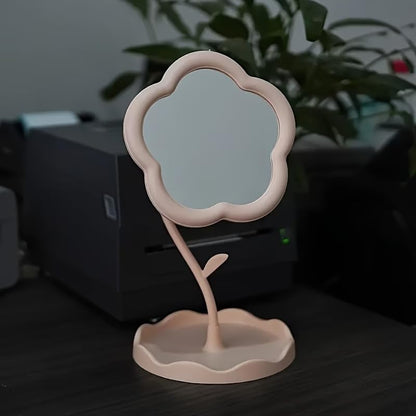 1pc Boxed Trumpet Flower-Shaped Cosmetic Mirror with high-Definition Glass and Adjustable Bracket-Very Suitable for Dressing Table-Flower-Shaped Design, Room Decoration for Beauty Lovers