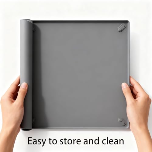 Pee Pad Holder for Dogs,Portable Silicone Pet Pad Holder 24" x 24" Pee Pads, No Spill Raised Lip High Edge for Floor Protection, Leak-Proof Puppy pad Holder,Square Pee pad Tray