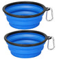 Kytely Large Collapsible Dog Bowls 2 Pack, 34oz Foldable Dog Travel Bowl, Portable Pet Water Food Bowl with Clasp, Pet Cat Feeding Cup Dish for Traveling, Walking, Hiking (Blue+Blue) - color: Blue & Blue
