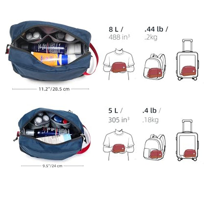 Travel Toiletry Bag 8L, Large Packing Cube with Waterproof TPU Wet/Dry Compartment - color: Black Stealth, size: 8L