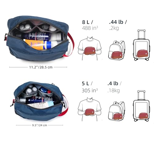 Travel Toiletry Bag 5L, Compact Travel Organizer with Waterproof TPU Wet/Dry Compartment - color: Black Stealth, size: 5L