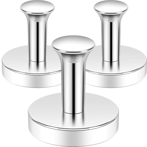Neosmuk Magnetic Wreath Hanger, 80lb Heavy Duty Magnet Hook,Steel-Tube Base,No-Drill Door Wreath Hanger for Metal Doors/Walls, Cruise Cabin Door Hook, Steel Handle,Silver,3 Pack - color: Silver, size: 3P