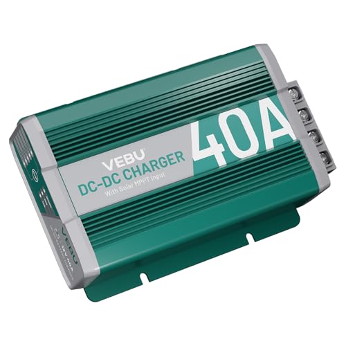 12V 40A DC- DC Charger with MPPT- Battery Charger with Solar Panel and Alternator Dual Input for STD, Gel, AGM, Cal and LiFePO4, Multi-Stage Charging in RVs, Camper, Off-Road Vehicles, Yachts - size: 40A