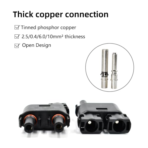 Solar Branch Connector IP68, 1500V FMM+MFF, Y Branch Adapter for Parallel Connection Between Solar Panels, 1 Pairs (2 to 1) - size: 2to1 Branch Connector