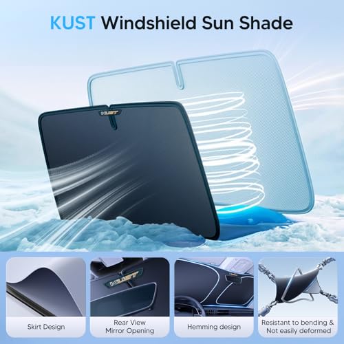 KUST Windshield Sun Shade for Mazda 3 2014 2015 2016 2017 2018 Mazda3 Accessories Hatchback/Sedan Custom Fit Sunshade Foldable Sun Visor Protector Blocks UV Rays Keep Your Car Cooler - size: FOR | Mazda 3 2014-2018