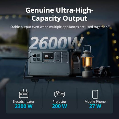 DJI Power 1000 V2 Portable Power Station, Solar Generator with IBCPOWER 100W Foldable Solar Panel, 1024Wh LFP Battery, 2600W Output, MC4 to XT60 Solar Power Cable, Camping, Road Trip, RV - color: Black-2