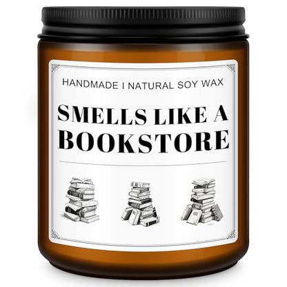 Book Lovers Candle Gifts, Funny Gift Ideas for Book Lovers, Birthday Bookish Presents for Readers Librarian Bookworms -Old Book Candles (7Oz) - style: BOOK
