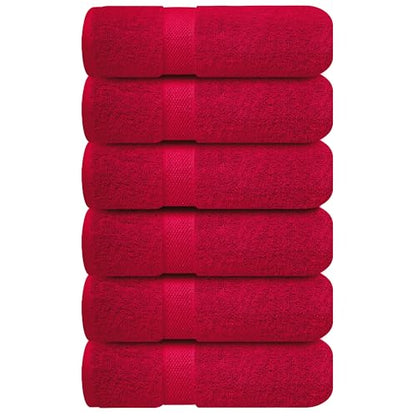 Infinitee Xclusives Burgundy Hand Towels for Bathroom - Set of 6 (16x28 inches) 600 GSM, 100% Cotton Ultra Soft, Quick Drying, Hotel Quality Hand Towel Set (Burgundy) - color: Burgundy, size: Hand Towels - 6 Pack