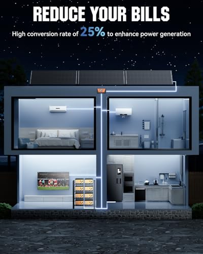 200 Watt Solar Panel Kit, 18BB 200W N-Type Solar Panels 25% Efficiency, 30A Charge Controller, 10AWG Solar Cable and Tray Cable, Black Z Brackets Boat, Camper - style: 200W KIT