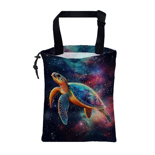 Colorful Galaxy Nebula Car Garbage Bag Sea Turtle Drawstring Car Trash Bag Hanging for Back Seat with Adjustable Buckle Canvas Vehicle Trash Can Easy-to-Install - color: Colorful Galaxy Nebula