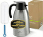 Thermal Coffee Carafe 2L / 68 oz – Updated 2025 Model – Insulated Stainless Steel Coffee Dispenser for Hot & Cold Drinks – 24h Cold / 12h Hot – Coffee Urn & Tea Carafe with Cleaning Brush by Cresimo - color: Silver w/ Brush, size: 68 Ounces