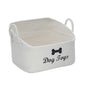 Large Dog Toy Basket-Woven Dog Toy Box for Living Room Area-Trapezoid Pet Toys Bin with Handle-Dog Organizer for Toys,Collar,Leash,Blanket -13.4''x11.8''x10.6''-Beige