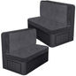 ANARACHON Leather Look RV Dinette Cushion Covers, Stretch Camper Cushion Slipcovers for Travel Trailer Couch RV Booth Seat(2 Backrest Cover & 2 Bench Cover,01 Dark Gray) - color: Midnight Navy, size: 2 Sets