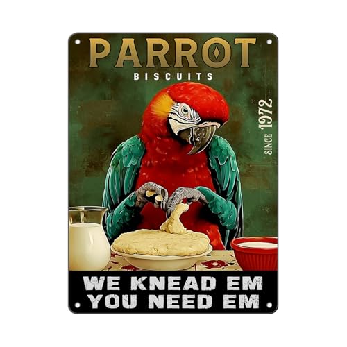 Parrot We Knead Em You Need Em Rustic Wall Decor Vintage Metal Sign Tin Plaque Retro Kitchen Art 12 * 16in - color: Vintage Metal Sign 04, size: 30X40cm(12*16in)