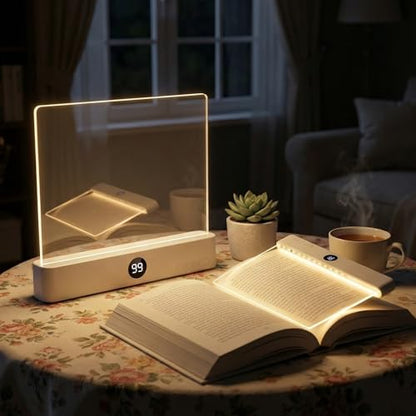 Book Light, Rechargeable LED Reading Light - Ultra-Thin Flat Bedside Lamp, 3 Color Clip on Lights, Suitable for Reading at Night in Bed