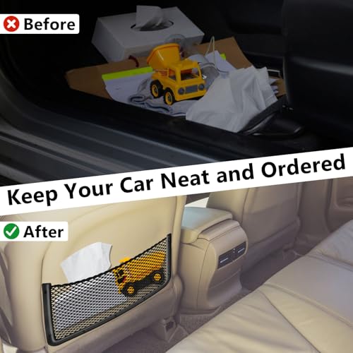 2 PCS Car Net Pocket, ABS Plastic Frame Cargo Net Storage Car Pockets Phone Net, Cars Mesh Nets Pockets with Screws for Auto, RV, Boat, and Camper Storage Nets (15.7 x 7.9 Inch) - size: 15.7 x 7.9 Inch