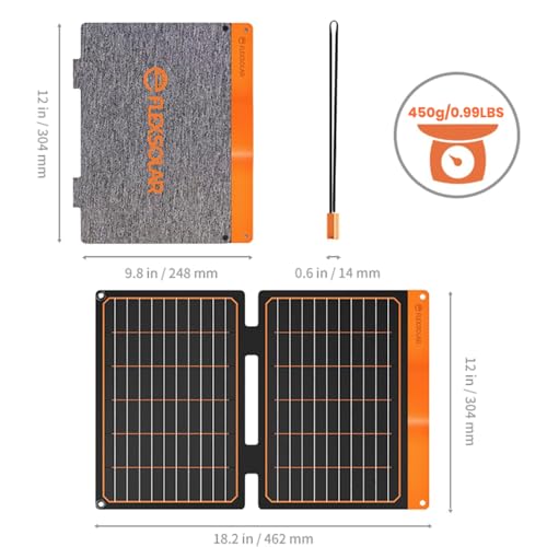 20W Small Solar Panel Charger 5V USB-A USB-C Foldable Portable Lightweight ETFE Power Emergency Panel IP67 Waterproof Hiking Camping Backpacking for Phones Tablets Power Bank - color: 20W