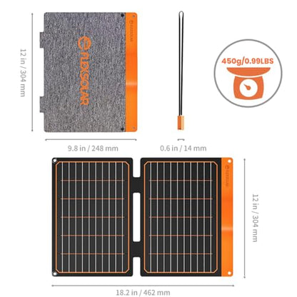 20W Small Solar Panel Charger 5V USB-A USB-C Foldable Portable Lightweight ETFE Power Emergency Panel IP67 Waterproof Hiking Camping Backpacking for Phones Tablets Power Bank - color: 20W