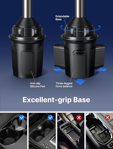 JSAUX Cup Holder Universal Mount for Foldable Phone, Car Truck Cradle Compatible With iPad Mini, Samsung Galaxy Z Fold 6/5/4, Pixel 9 Pro, Xiaomi Mix Fold 4/3/2 - color: FlexMount