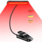Glocusent 630nm Red Light Reading Light, 26 LEDs Zero Blue Light, 1600K Amber Book Light with 3 Modes & 5 Brightness Dimmable, 120H Runtime, Eye-Care Clip on Light for Book Lovers and Kids