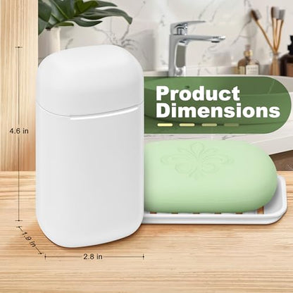Travel Soap Case soap Holder,Leak Proof Soap Holder with Silicone Sealed lid,Keep Dry with Drainage Tray,Soap Dish for Travel, Gym, Bathroom, Outdoor, Camping, School(White) - color: White