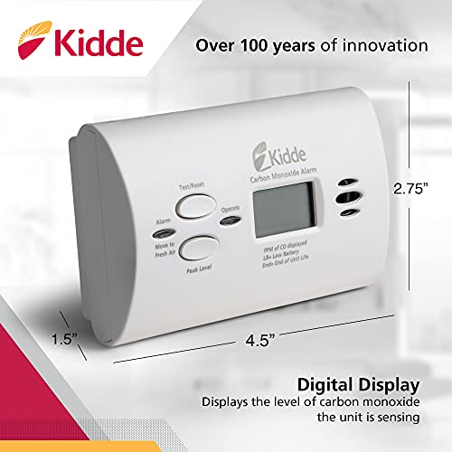 Kidde Carbon Monoxide Detector, AA Battery Powered CO Alarm with LEDs, Test-Reset Button, Low Battery Indicator, Portable - style: 3rd Edition