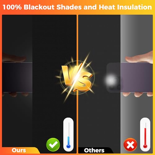 Blackout Curtains for Bedroom Portable Window Blinds Cover Adhesive Thermal Blackout Blinds No Drill Guard Blind for Window Shades Temporary Room Darkening Shades for Skylight RV Dorm, 49"Wx57"H - size: 58"W x 49"L (Pack of 1)
