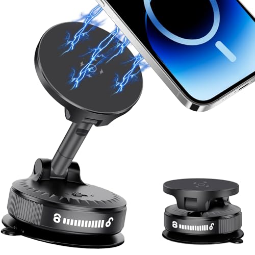Car Phone Mount [108 LBS Strongest Suction & 3600 gf Strongest Magnetic] 360° Adjustable Magnetic Car Phone Holder for Car/Mirror/Smooth Surface,iPhone 17 Pro Max 16 15 14 Plus